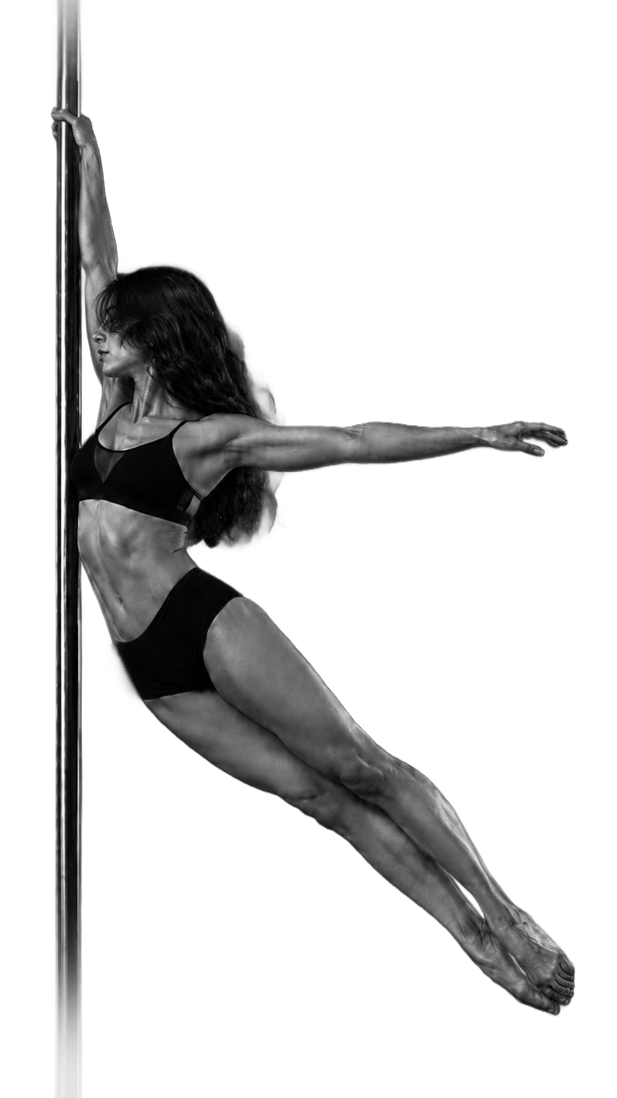 Black and white pole dancer
