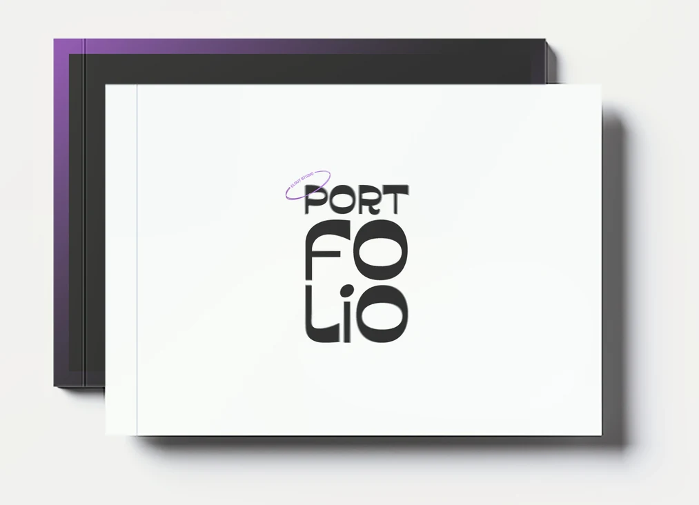 Clout Studio company profile, “Portfolio” booklet covers